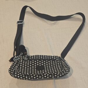 Kipling Black and White Dotted Crossbody Bag